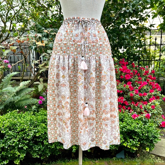 Tory Burch Adrian Silk Blend Skirt Sz 2 - Picture 2 of 13